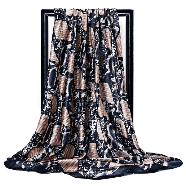 35 inches Silk Feeling Formal Large Square Neck Scarf Head