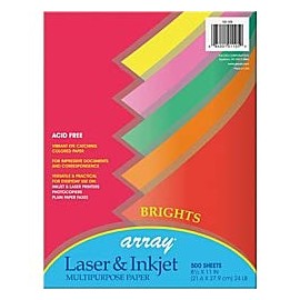 Pacon Assorted Bright Bond Paper, 8.5"X11", 500-Sheets (101105)