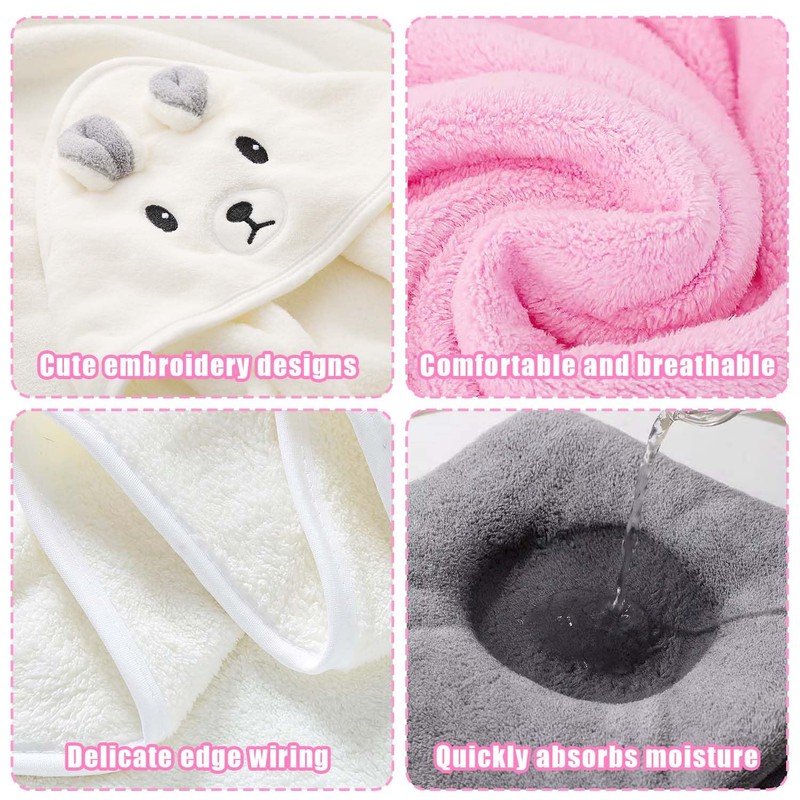 Dafencar Pack of 3 Baby Towels, 80 x 80 cm,