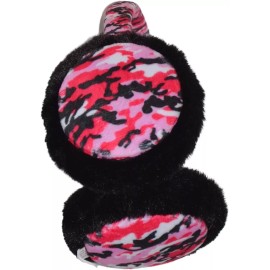 Popfizzy Pink Camo Fluffy Ear Muffs for Men and Women, Fuzzy Adult Earmuffs,...