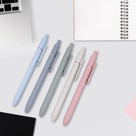 MorPionk Gel Pens, 5 Pcs 0.5mm Quick Dry Black Ink Fine Point Smooth Writing Pens High-End Series Ballpoint for Office School Supplies (Morandi)