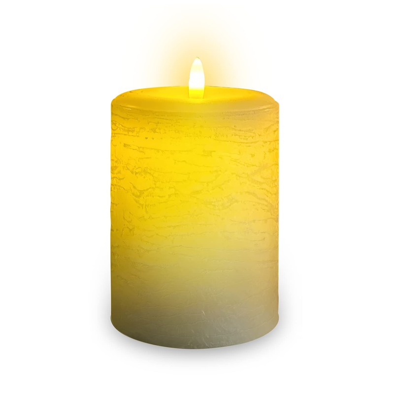 LumiPur Signature Natural Glow Flickering Flameless LED Wax Pillar Candle