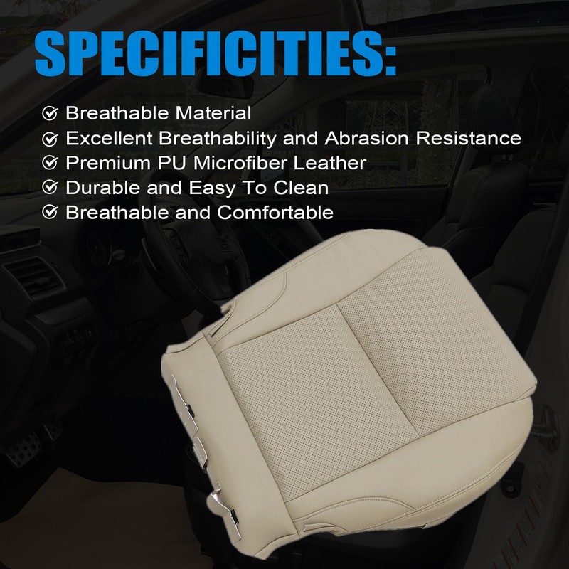 Priprilod Tan Perforated Leather Driver & Passenger Side Bottom Seat