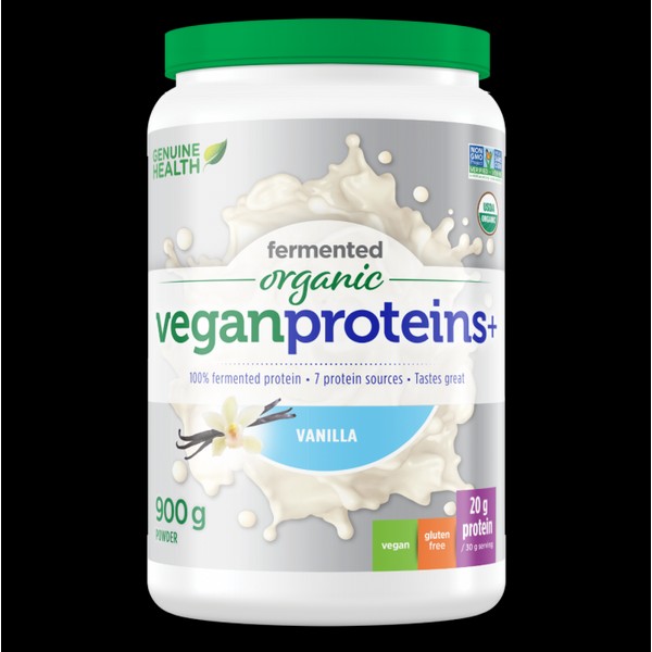 Genuine Health Fermented Organic Vegan Proteins+ Vanilla, 900 grams