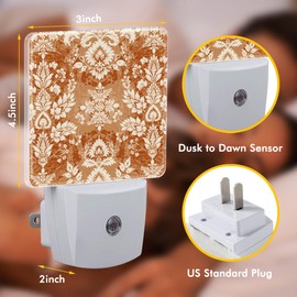 BLYKVGHQ Traditional Paisley Floral Night Light,Night Light Plug into Wall with Dusk to Dawn Sensor Cute Nightlight for Women Men Boys Girls Room,Hallway,Nursery,Kitchen,Stairs,Bathroom,Bedroom Decor