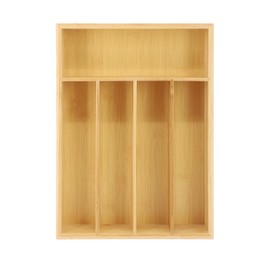 Elama Bamboo Wood Drawer Organizer Tray, Utensil Storage, Desk Drawer Storage (5 Section Tray)