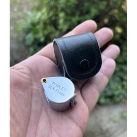 30x21mm TRIPLET Professional Chrome Loupe Magnifying Glass For Jewelry & Coins