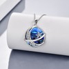 tar Moon Necklace Sterling Silver Galaxy Space Saturn Pendant Abalone