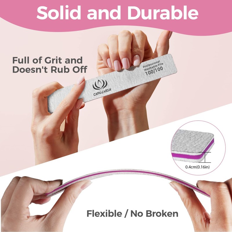 Pack of 18 Nail Files 100/180, Double-Sided Disposable Nail Files