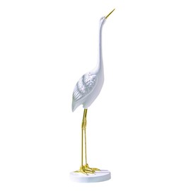 ARTIBETTER Animal Figurines Resin Crane Ornament Standing Bird Desktop White Crane Ornament Home Office Decoration- TypeC