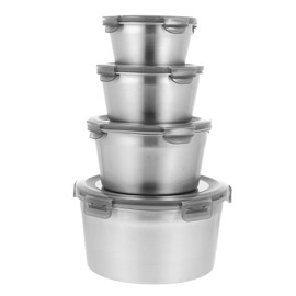 Zerodeko 4pcs Stainless Steel Mixing Bowl Set Refrigerator Preservation Bowls Stackable Design to Lightweight Dishwasher Safe for Kitchen Storage and Food Prep