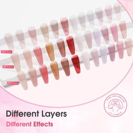 ROSALIND 12PCS Jelly Gel Polish, Clear Translucent Gel Nail Polish Set Sheer Transparent Effect Soak Off UV Set Nude Pink Nail Art Collection Salon DIY at Home Gifts for Women