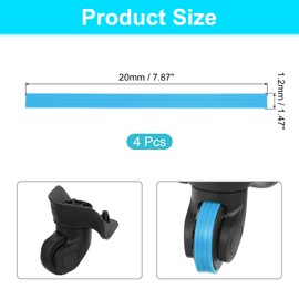 uxcell 2Pcs Luggage Wheels Covers, Anti-Noise Luggage Wheel Silent Protector Covers for Luggage Suitcases or Office Chairs Caster, Blue