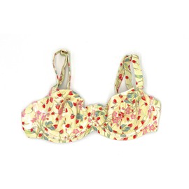 Victoria's Secret Wicked Full Coverage Bathing Suit Bikini Top Yellow Floral 34D