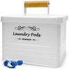 ElitaPro Modern Farmhouse Laundry Pods Container with Lid for Laundry
