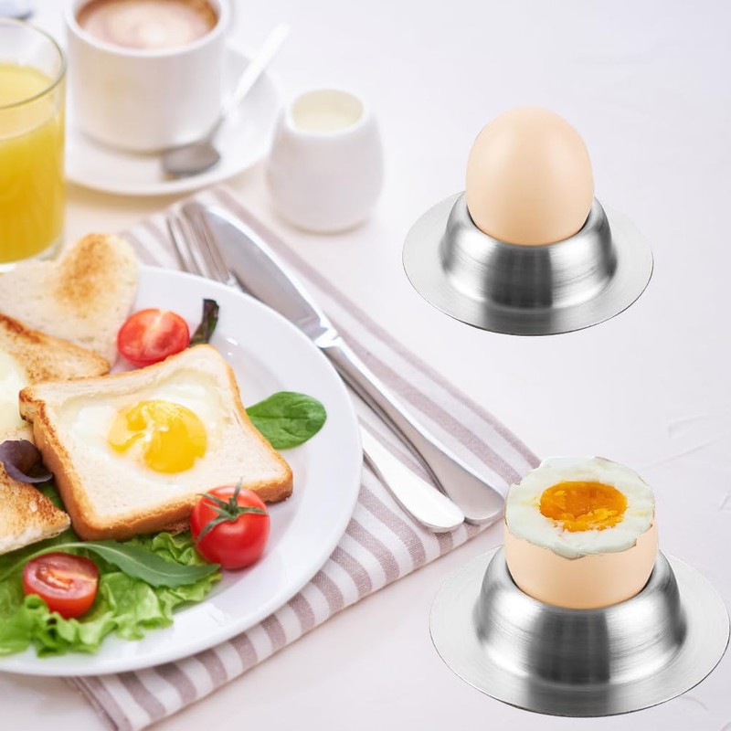 Boiled Egg Holder Egg Cups 2 Pieces, Metal Egg Cup