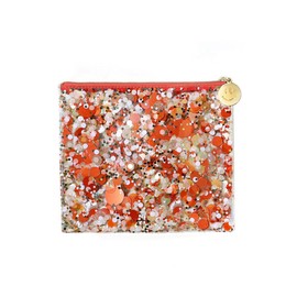 Packed Party Spirit Squad Confetti Everything Pouch, Makeup Bag, Travel Bag,Cosmetic Bag for Women (Orange Burst)