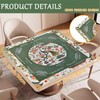 Noise-Reducing Mahjong Mat,31.5"x31.5" Portable Tablecloth for Mahjong,Green Floral and Birds