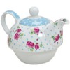 Tea for one Set 3-teilig Porzellan Teekanne mit Tasse und