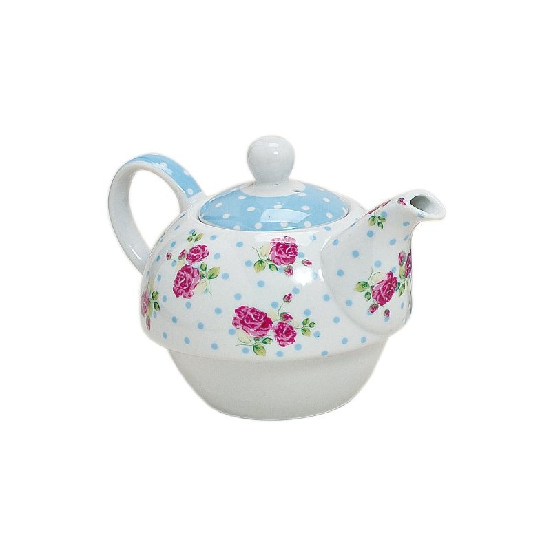 Tea for one Set 3-teilig Porzellan Teekanne mit Tasse und