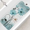 SHUCHING Turquoise Bath Mat for Tub Non Slip-40x16 Inch, Flower
