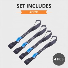 INTAKO Lashing Loops Motorcycle 800 kg 25 mm x 30 cm (Pack of 4) – Tie Down Strap, Belt Loops for Motorcycle Transport, ATV, Car – Tie Down Straps for Trailers