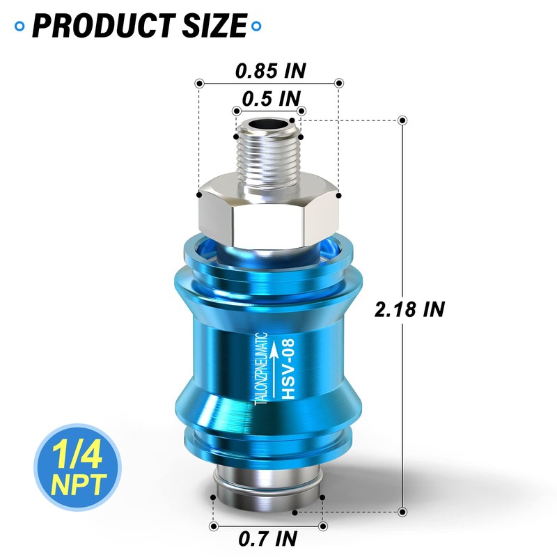 TAILONZ PNEUMATIC 1/4 Inch Sliding Switch Hand Slide Valve, Manual
