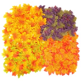 Honbay 200PCS 8cm/3.1inch Assorted Color Artificial Maple Leaves Fall Leaves for Weddings, Thanksgiving Day, Parties, Props, Crafts (C)