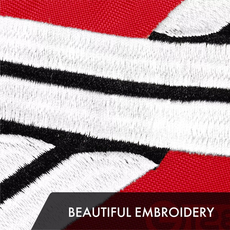 G128 Pirate Jolly Roger Swords Red Flag 1x1.5 Ft Embroidered