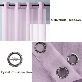 DWCN Net Curtains for Windows Purple Gradient Curtains for Bedroom Voile Curtain Sheer Curtains for Living Room Eyelet Curtains 46 x 54 Inch(Width x Length), 2 Panels