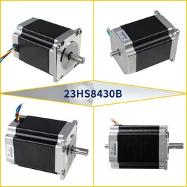 Nema23 Stepper Motor 76mm Dual Shaft 3A 270oz-in 4 Lead Wire for CNC Router Engraving Milling/3D Printer