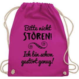 Shirtracer - Gym Bag Backpack - Sayings Statement with Saying - Bitte nicht stören!, 2 Fuchsia