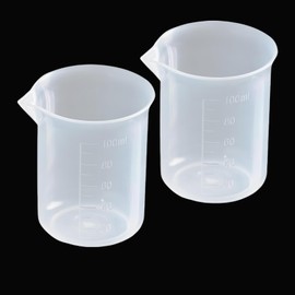 2PCS 100ml Transparent Measuring Cups Graduated Beaker Liquid Measuring Jugs for Lab Household Kitchen Cooking Baking Measure Tool