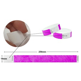 Armbänder personalisiert aus Tyvek, 100 Stück pro Packung (19 mm)