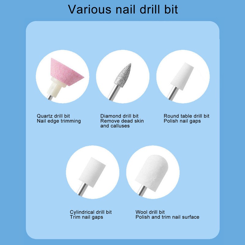 LED Nail Drill Machine 18000RPM Rechargeable Portable Home Salon Electric