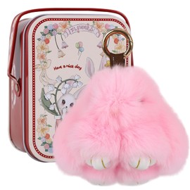 ANNSIXMARK Bunnylulu Keychain, Bunnylulu, Bunny Plush With Exquisite Box for Christmas Gifts (light pink)
