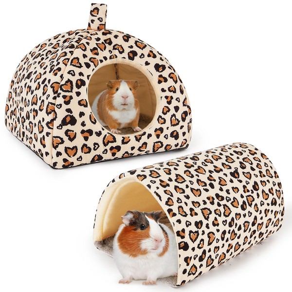 Hedgeink Guinea Pig House with Rabbit Hideout, 2 Pack Guinea