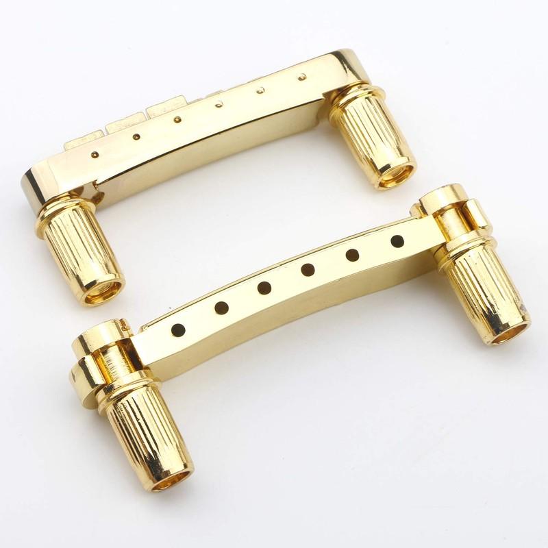 Unxuey Gold Guitar Saddle Bridge Tune-O-Matic Roller Tailpiece and 3L3R