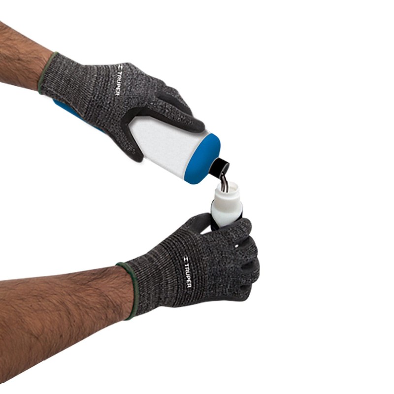 Truper GU-132, Guantes de nylon recubierto de nitrilo, máximo agarre,