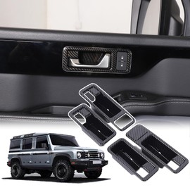 Bekantogy Car Interior Door Handle Frame Compatible with INEOS Grenadier 2020-2024 Inner Door Handle Protective Trim Covers Front and Rear Door Handle Panels Trim Frame ABS (Carbon Fiber Texture)