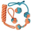 YINOR Dog Chew Toys-Puppy Tug Toys-Natural Cotton Rope-Pets Teething Interactive