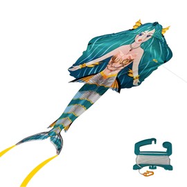 Brain Storm Kites WindNSun Fantasy Fliers Nylon Kite, Mermaid, 62 Inches Tall