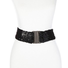 Slinky Brand Sequin Elastic Belt XL/1X: approx. 34"L
