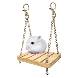 YFFSFDC Hamster, Swing, Wooden Hamster, Momonga, Hammock, For Small Animals, Stepping Stool Climbing Toy, Playground, Pet Bed, Stress Relief, Lack of Exercise, Cage Interior