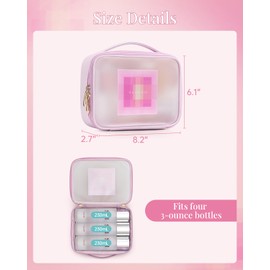 Vlando Clear Makeup Bag for Girl Women,Travel Toiletry Bag Makeup Bag Organizer Case,Waterproof Cosmetic Bag Travel Essentials,Gifts for Women,Pink