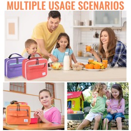 Genteen Lunch Box Lunch Bag for Kids Girls,Insulated Lunch Bag Women,Reusable Lunchbox for School,Work,Outdoor(Orange)