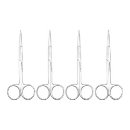 Iris Precision Micro Dissecting Scissors with Fine Point – Ideal for Medical Professionals, Students, and Training (Pack of 4)