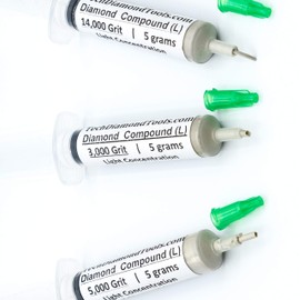 TechDiamondTools Kit of 3 Diamond Polishing Compound Polishing Paste USA Made 3000 5000 14000 Grit for Marble Glass Metal Rock Jewelry Resin Silver Gemstone with 10% of Diamond Powder