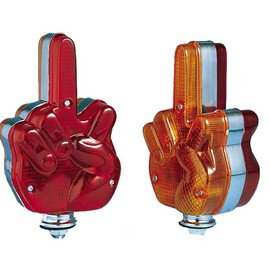 Hansen Styling Parts Additional Lighting Off Light Fingers – Red and Orange (Made of Metal and Plastic) – Can be Used for 12 and 24 Volt