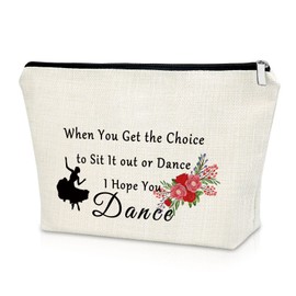 Sazuwu Dance Gifts for Women Dance Lover Gift Makeup Bag Dance Team Gift for Girls Dance Recitals Gift Cosmetic Bag Dance Teacher Appreciation Gifts Birthday Graduation Christmas Gifts Travel Bag